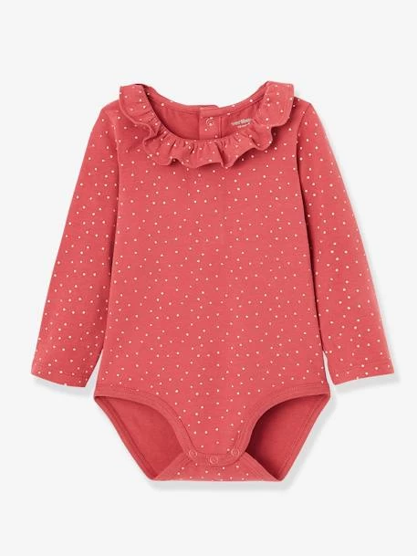 Lot De 2 Bodies Bébé Col Fantaisie Manches Longues Rose Imprimé - Marine - Vertbaudet – Image 2