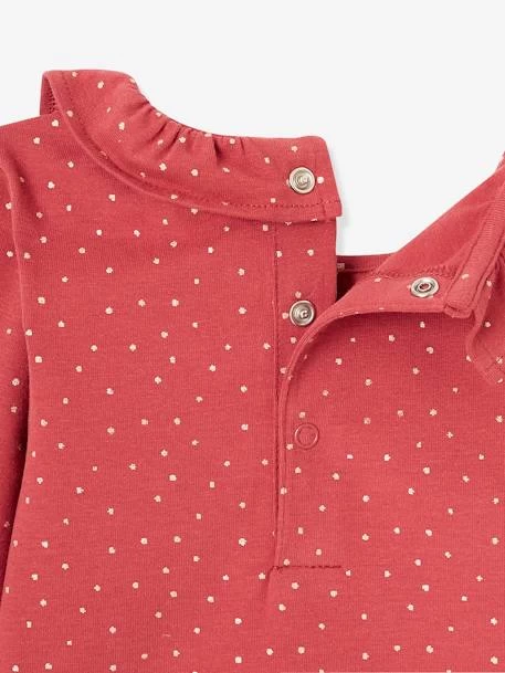 Lot De 2 Bodies Bébé Col Fantaisie Manches Longues Rose Imprimé - Marine - Vertbaudet – Image 6