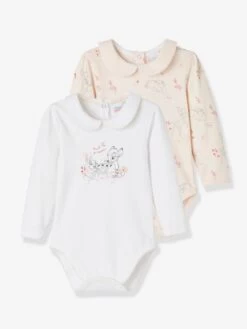 Lot De 2 Bodies Bébé Fille Disney Bambi® Manches Longues Rose - Disney