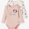 Lot De 2 Bodies Bébé Fille Disney Minnie & Friends® Rose Anime / Beige Aop - Minnie