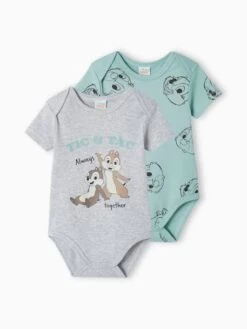 Lot De 2 Bodies Bébé Garçon Disney® Tic & Tac Vert Sauge - Disney