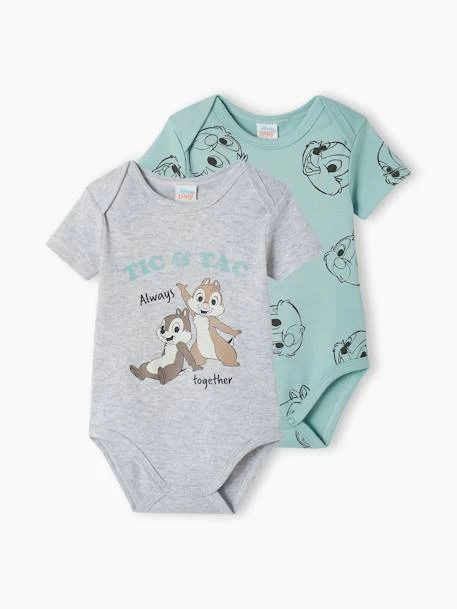 Lot De 2 Bodies Bébé Garçon Disney® Tic & Tac Vert Sauge - Disney
