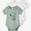Lot De 2 Bodies Bébé Garçon Snoopy Peanuts® Sauge Et Blanc - Snoopy