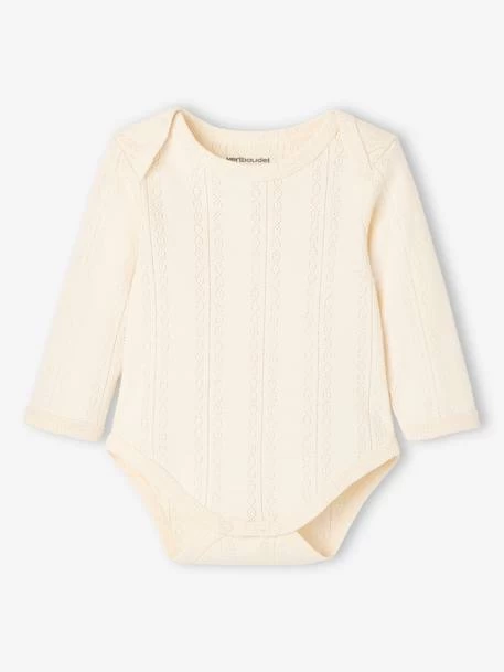 Lot De 2 Bodies Manches Longues Bébé En Maille Pointelle Lot Rose Blush - Vertbaudet – Image 4