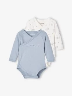 Lot De 2 Bodies Manches Longues Bébé Ouverture Naissance Noisette - Vertbaudet