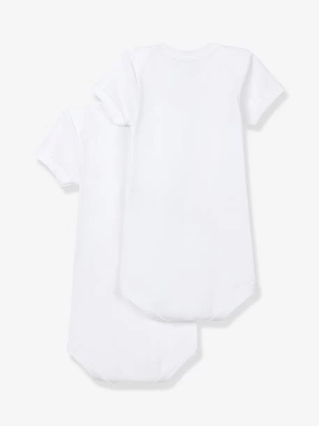 Lot De 2 Bodies Ouverture US Manches Courtes Bébé En Coton Bio PETIT BATEAU - Blanc Blanc - Petit Bateau – Image 2
