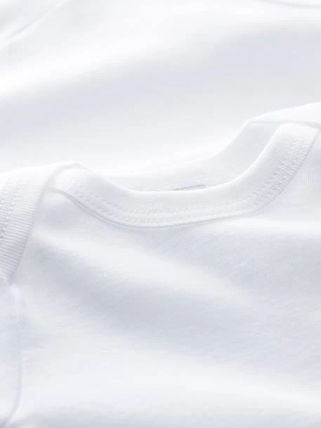 Lot De 2 Bodies Ouverture US Manches Courtes Bébé En Coton Bio PETIT BATEAU - Blanc Blanc - Petit Bateau – Image 3