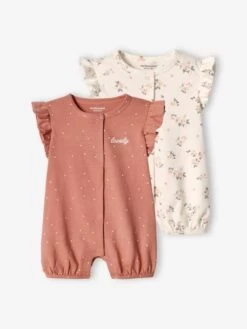 Lot De 2 Combishorts "lovely" Bébé Blush - Vertbaudet