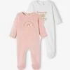Lot De 2 Dors-bien Bébé Fille En Velours Lot Rose Blush - Vertbaudet