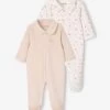 Lot De 2 Dors-bien Bébé Fille En Velours Lot Nude - Vertbaudet