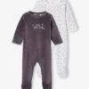 Lot De 2 Dors-bien Bébé "moutons" En Velours Lot Anthracite - Vertbaudet