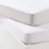 Lot De 2 Draps-housses Bébé En Jersey Uni Blanc Blanc - Vertbaudet
