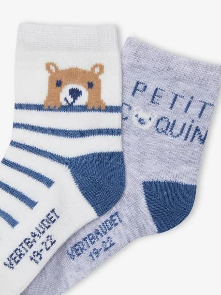 Lot De 2 Paires De Chaussettes "coquin" Bébé Gris Chiné - Vertbaudet – Image 2