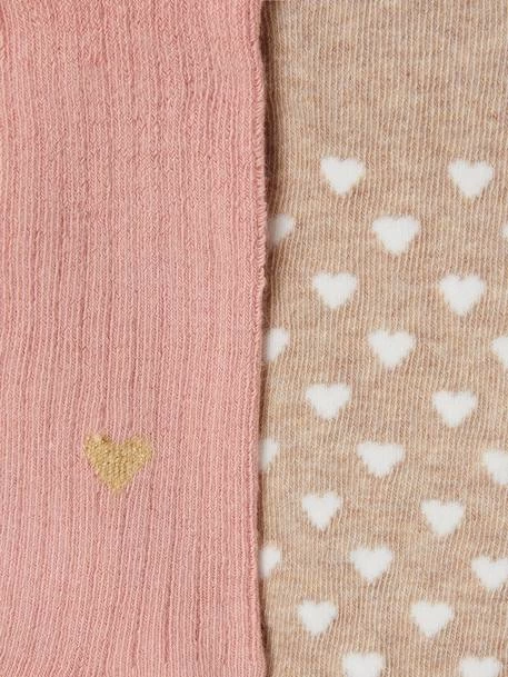 Lot De 2 Paires De Collants Bébé Coeurs Lot Rose Thé - Vertbaudet – Image 2