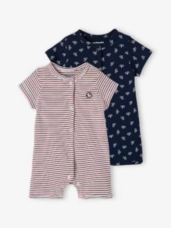 Lot De 2 Pyjamas Combishort Bébé Garçon Lot Ivoire - Vertbaudet
