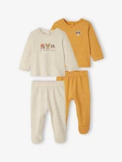Lot De 2 Pyjamas En Jersey Bébé Garçon Moutarde - Vertbaudet