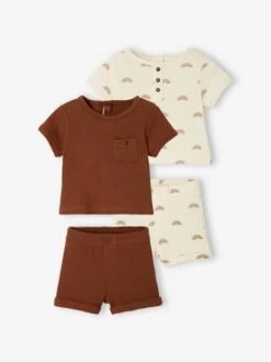 Lot De 2 Pyjashorts 2 Pièces Bébé Garçon Chocolat - Vertbaudet