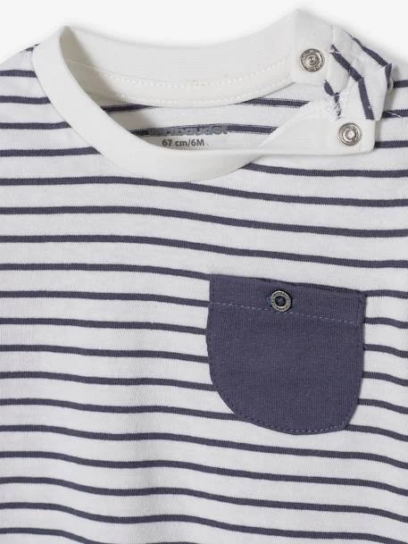 Lot De 2 T-shirts Bébé Motif Animal Et Rayé BASICS Lot Ivoire - Vertbaudet – Image 5