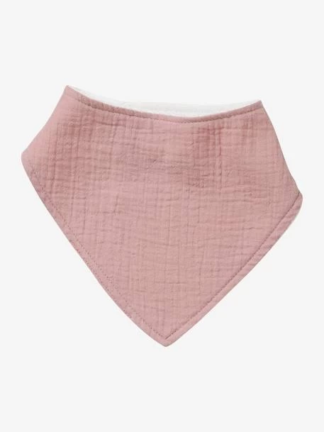 Lot De 3 Bavoirs Bandanas En Gaze De Coton / éponge Rose Grenier - Vertbaudet – Image 4