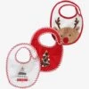 Lot De 3 Bavoirs Bébé Spécial Noël Capsule Famille Rouge/écru - Vertbaudet