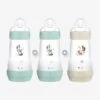 Lot De 3 Biberons 260 Ml MAM Easy Start Anti-colique Nature 2 Bleu Aqua + 1 Beige - Mam