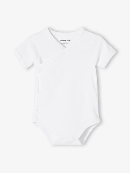 Lot De 3 Bodies Bio Collection Manches Courtes Ouverture Naissance BASICS Lot Blanc - Vertbaudet – Image 2