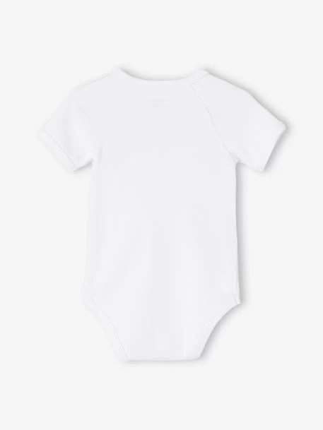 Lot De 3 Bodies Bio Collection Manches Courtes Ouverture Naissance BASICS Lot Blanc - Vertbaudet – Image 3