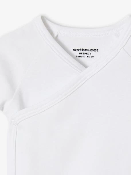 Lot De 3 Bodies Bio Collection Manches Courtes Ouverture Naissance BASICS Lot Blanc - Vertbaudet – Image 4