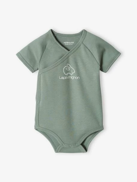 Lot De 3 Bodies Manches Courtes Bébé Ouverture Naissance Vert D'eau - Vertbaudet – Image 2