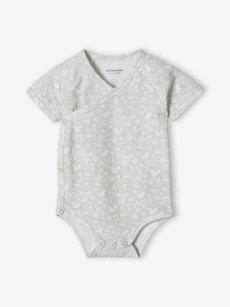 Lot De 3 Bodies Manches Courtes Bébé Ouverture Naissance Vert D'eau - Vertbaudet – Image 4