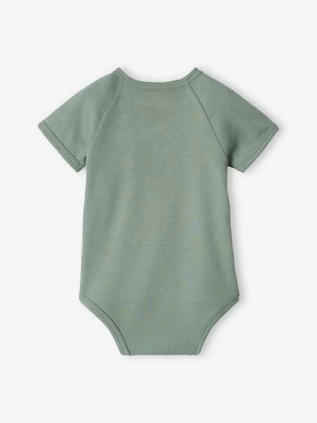 Lot De 3 Bodies Manches Courtes Bébé Ouverture Naissance Vert D'eau - Vertbaudet – Image 5