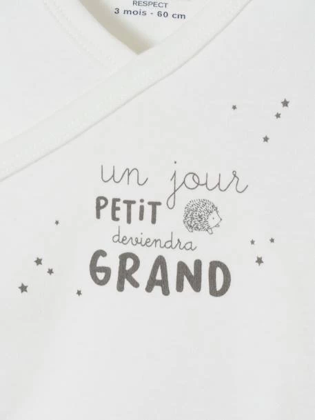 Lot De 3 Bodies Manches Longues En Coton Bio Ouverture Naissance Ivoire - Vertbaudet – Image 6