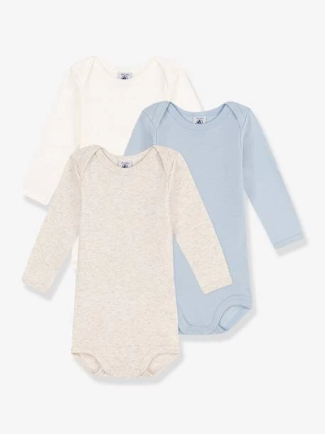 Lot De 3 Bodies Manches Longues En Coton Bio PETIT BATEAU Blanc - Petit Bateau