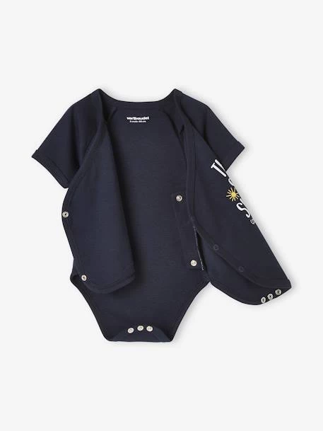 Lot De 3 Bodies "sunshine" Manches Courtes Bébé Ouverture Naissance Lot Encre - Vertbaudet – Image 6