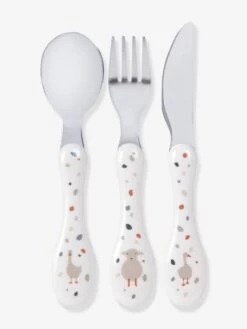 Lot De 3 Couverts 2e âge LÄSSIG Tiny Farmer Mouton/oie Blanc - Lassig