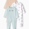 Lot De 3 Dors-bien Basic Bébé En Interlock BASICS Bleu Ciel - Vertbaudet