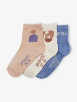 Lot De 3 Paires De Chaussettes "aventures" Bébé Beige - Vertbaudet