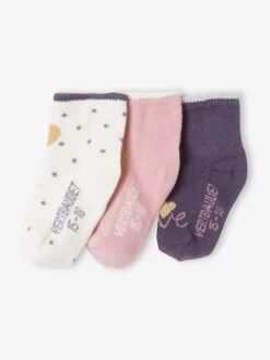 Lot De 3 Paires De Chaussettes Lapins Et Coeurs Bébé Fille Lot Beige - Vertbaudet
