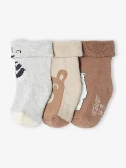 Lot De 3 Paires De Chaussettes Ourson Bébé Noisette - Vertbaudet