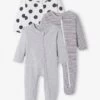 Lot De 3 Pyjamas Bébé En Jersey Ouverture Zippée BASICS Lot Moutarde - Vertbaudet