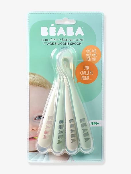 Lot De 4 Cuillères 1er âge BEABA Soft Sans BPA Bleu/gris/ocre - Beaba – Image 4