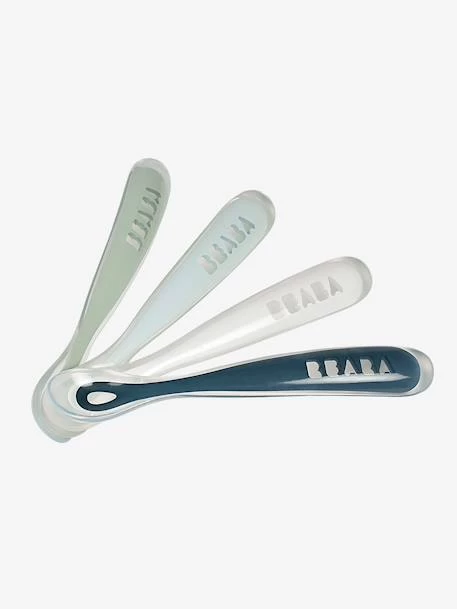 Lot De 4 Cuillères 1er âge BEABA Soft Sans BPA Bleu/gris/ocre - Beaba