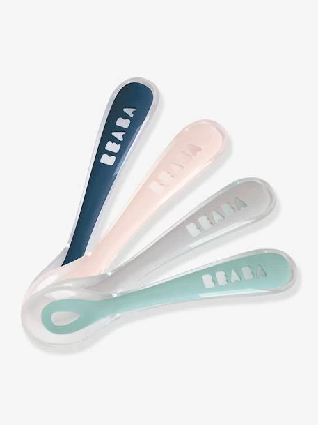Lot De 4 Cuillères 2ème âge BEABA Soft Sans BPA Blue/ Pink/ Mist/ Green - Beaba
