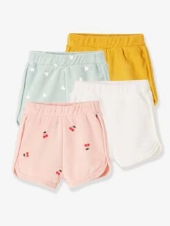Lot De 4 Shorts En éponge Bébé Lot Jaune épicé - Vertbaudet