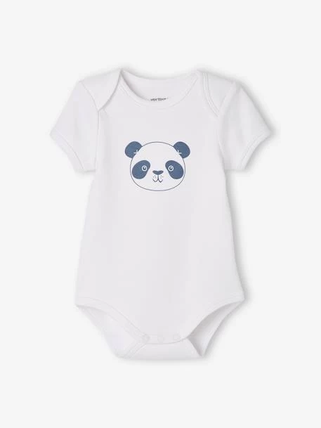 Lot De 5 Bodies « animaux » Bébé Naissance Ouverture US Manches Courtes BASICS Lot Blanc - Vertbaudet – Image 3