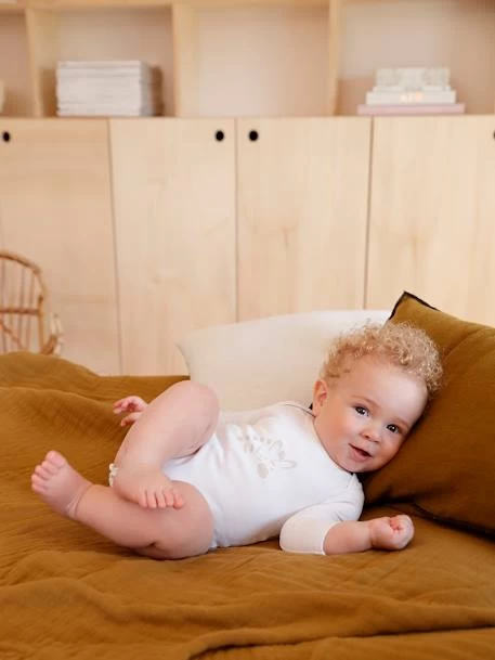 Lot De 5 Bodies « animaux » Bébé Naissance Ouverture US Manches Longues BASICS Lot Ivoire - Vertbaudet – Image 2