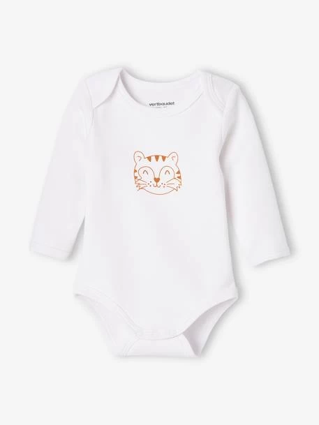 Lot De 5 Bodies « animaux » Bébé Naissance Ouverture US Manches Longues BASICS Lot Ivoire - Vertbaudet – Image 3