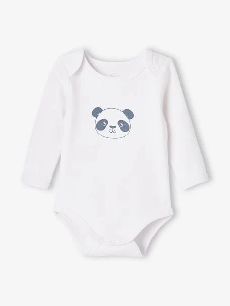 Lot De 5 Bodies « animaux » Bébé Naissance Ouverture US Manches Longues BASICS Lot Ivoire - Vertbaudet – Image 4