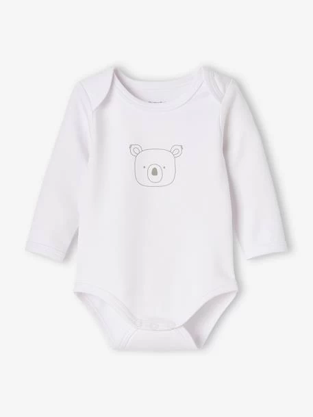 Lot De 5 Bodies « animaux » Bébé Naissance Ouverture US Manches Longues BASICS Lot Ivoire - Vertbaudet – Image 5