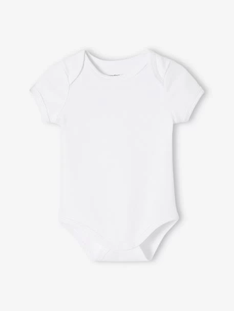 Lot De 5 Bodies En Interlock Bébé Manches Courtes Ouverture US BASICS Lot Blanc - Vertbaudet – Image 2